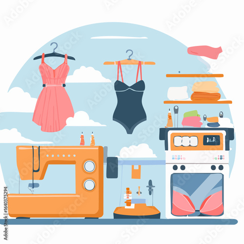 下着製造業のベクターイラスト素材