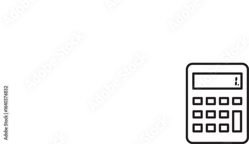 Simple calculator icon for finance, accounting, or education uses in design projects. Modern vector symbol for financial planning and calculations