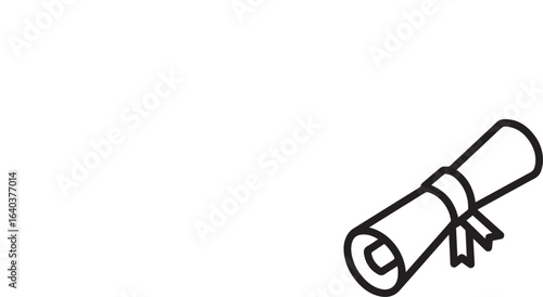 Celebrate academic success with this diploma icon, perfect for graduation announcements, educational materials and achievement awards, originally a vector graphic.