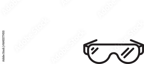 Safety first with these stylish protective eyewear icons, ideal for construction, science labs, or outdoor sports, a modern design element.