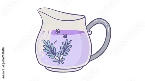 Lavender lemonade pitcher illustration vector art design graphic element for summer drink concept