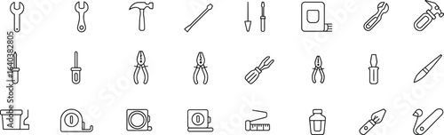 Outline icons of various tools