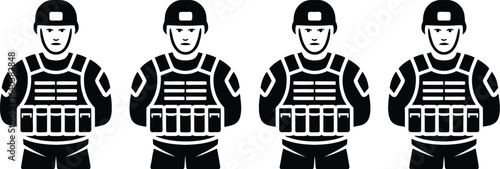 Four soldiers in black uniform