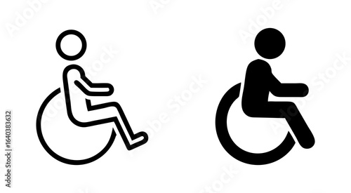 Set of accessibility outline silhouette vector illustration design