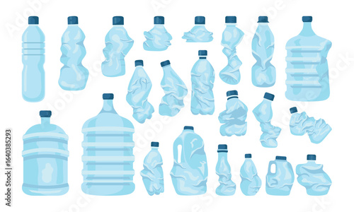 A Collection of Plastic Water Bottles in Different Shapes and Sizes