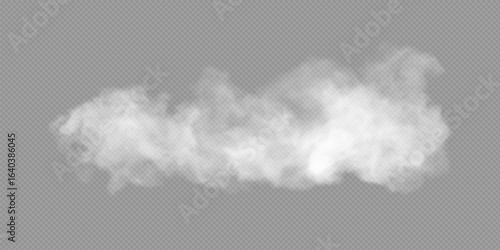 Transparent special effect stands out with fog or smoke. White cloud vector, fog or smog.