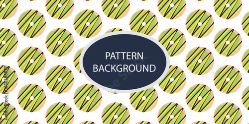 watercolor cute sweet donut pattern background. variant types for donus