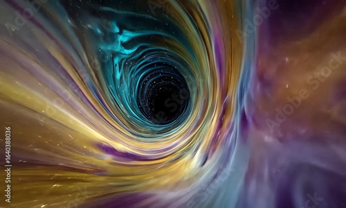 Cosmic Voyage: Journey Through a Swirling Galaxy Vortex and Immersive Space Tunnel Visualization