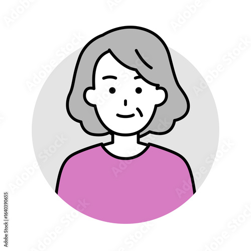 年配の女性のアイコン（ノーマル）