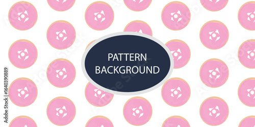watercolor cute sweet donut pattern background. variant types for donus