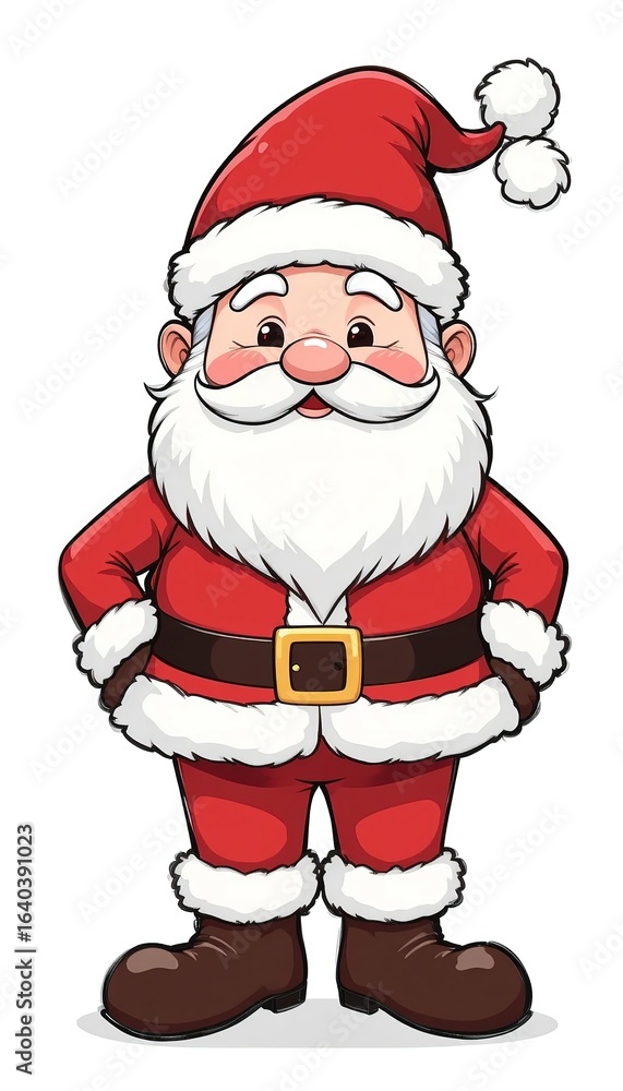 Cartoon Santa Claus in Snowy Landscape Cartoon Santa Claus in Snowy Landscape