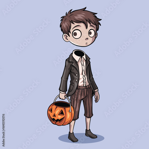 Cute Headless Boy Trick-or-Treating
