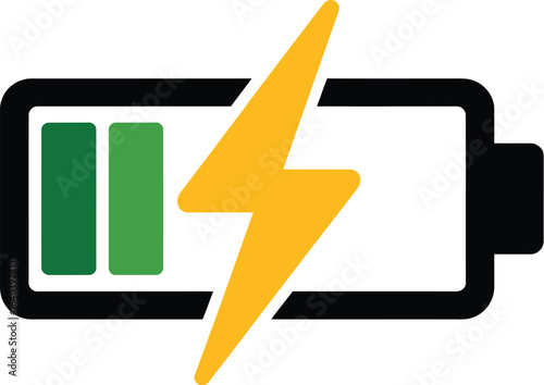 Battery charging icon graphic