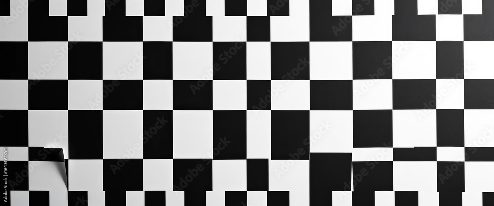 Fototapeta premium Classic black and white checkered pattern background, monochrome, abstract