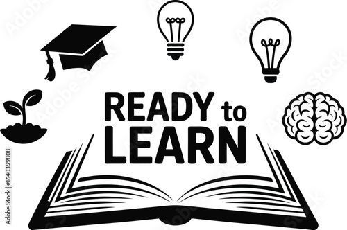 Ready to learn with book icons
