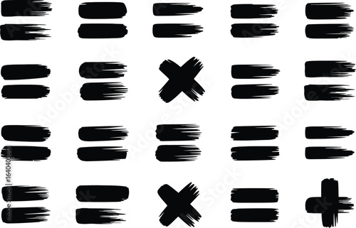 Black brush stroke mathematical symbols art