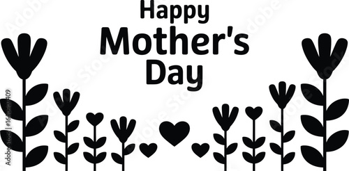 Happy mother's day with floral decorations