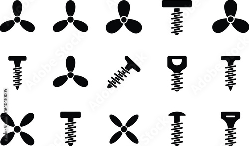 Black screws and fan blades