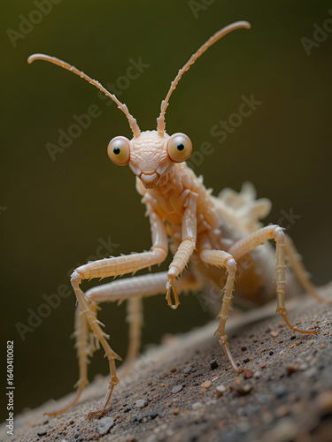 Hymenopus coronatus macro, amazing sub imago nymph of orchid mantis