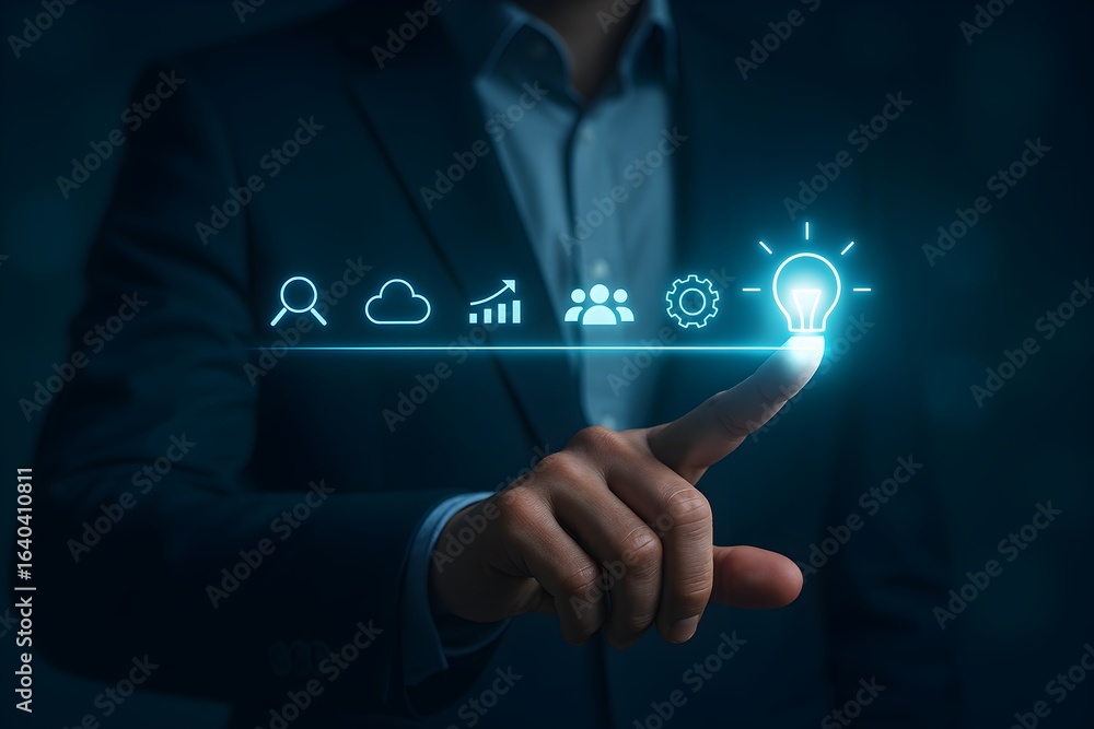 Fototapeta premium Cloud Computing Concept with Digital Icons