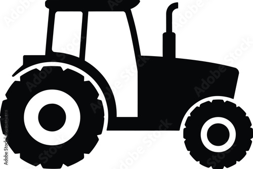 A black tractor on white background