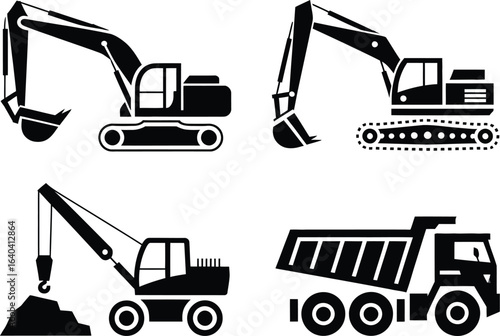 Black construction equipment