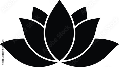 Black lotus flower on white back