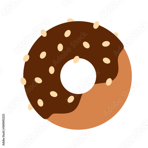 tasty chocolate doughnut cartoon element