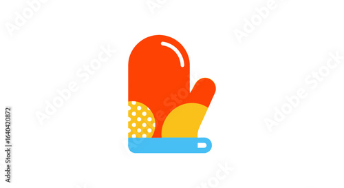 Vibrant protective cooking glove illustration against a clean backdrop