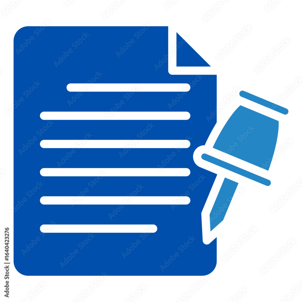 Fototapeta premium Note Pin Icon Mini Illustration Icon. Use For Modern Concept, Print, Ui, Ux Kit, Web And App Development. Vector Related To Office, Education, Examination And More