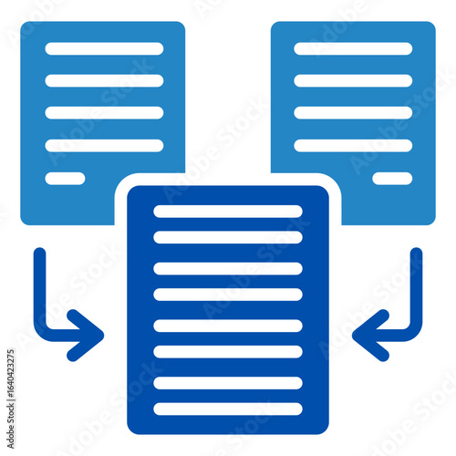 Merge Task Icon Mini Illustration Icon. Use For Modern Concept, Print, Ui, Ux Kit, Web And App Development. Vector Related To Office, Education, Examination And More