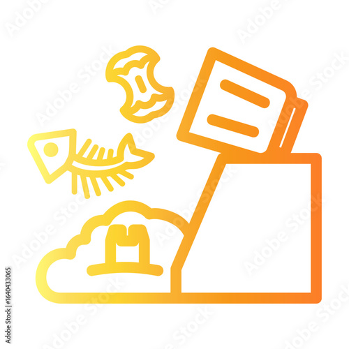 waste Line Gradient Icon