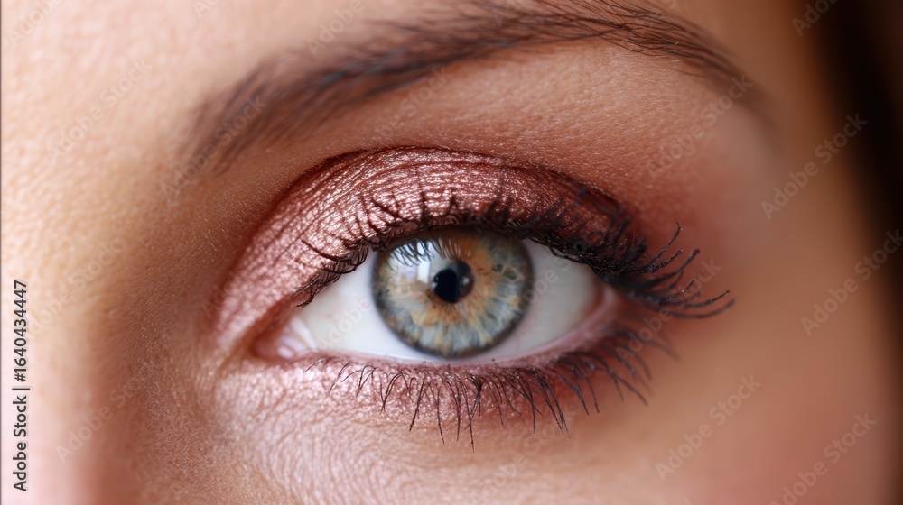Obraz premium Intricate beauty, a captivating closeup exploration of woman's eye and its alluring details