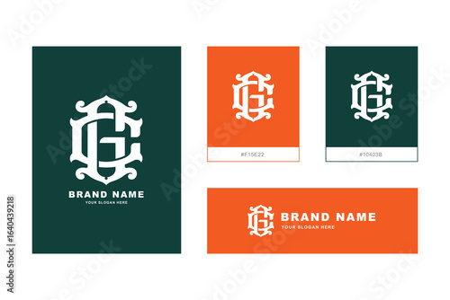 Monogram letter cg or gc with interlock, classic style good for brand, clothing, apparel, streetwear