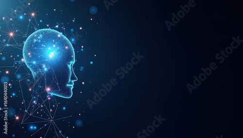 Wallpaper Mural Digital illustration of a human head with a network of lines and points. Torontodigital.ca