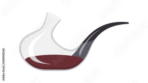 Elegant wine decanter illustration for wine tasting and sommelier services, red wine presentation tool