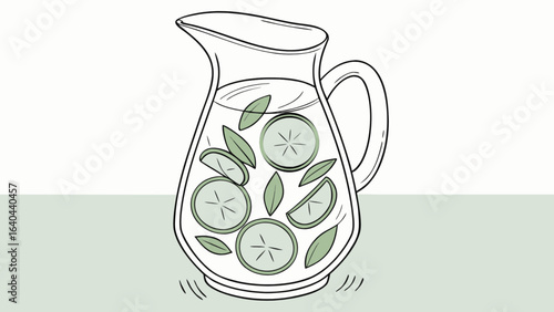 Infused water recipe with cucumber and mint in glass pitcher for healthy hydration and detox drinks