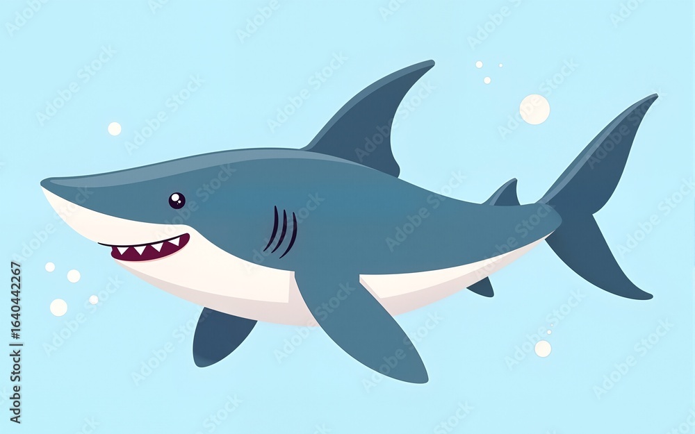Obraz premium cute hammerhead shark fish sea life cartoon icon. High quality