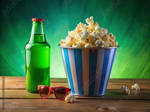 Movie night perfection:  Popcorn crunches, 3D dazzles, soda fizzesâ€”home theater bliss.