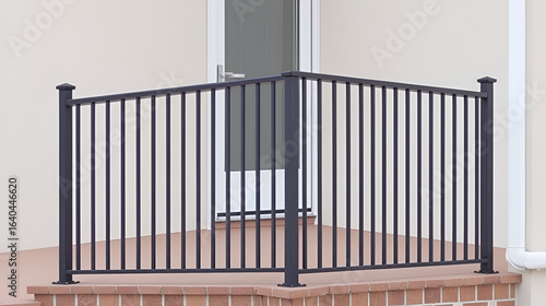 Black Metal Railing with Vertical Bars