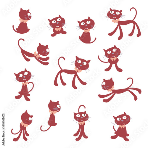 Cute cat illustration material collection,