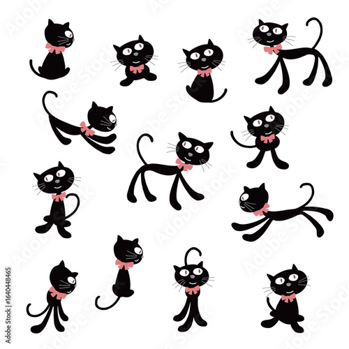 Cute cat illustration material collection,