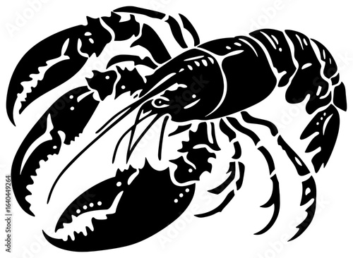 Silhouette of a Solitary Slipper Lobster Crawling Across the Seabed