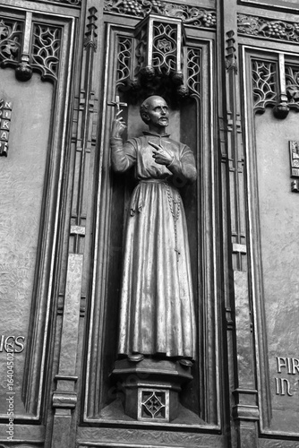 Religious Sculpture on Cathedral Door in NYC