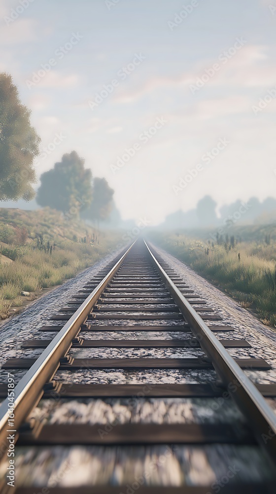 Fototapeta premium Railroad track perspective
