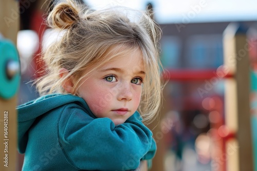 Wallpaper Mural Thoughtful young girl at play area Torontodigital.ca
