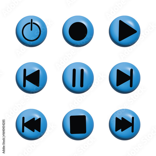 Multimedia button icon design template