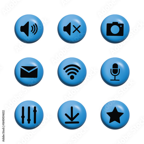 Multimedia button icon design template