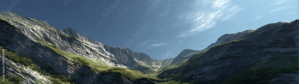 Naklejka premium Stunning mountain valley hdr landscape