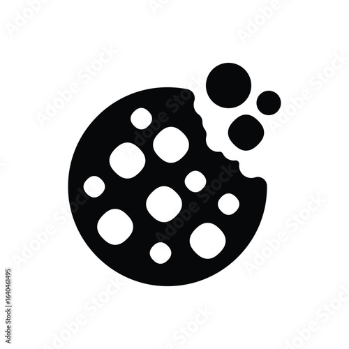 Black solid icon for cookies